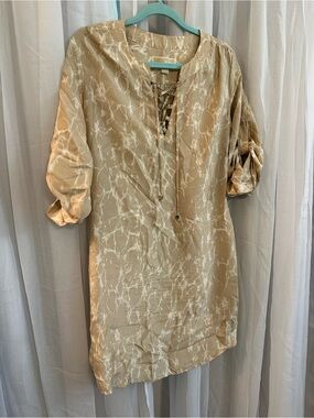 Michael Kors Elegant Beige Women's Silk Dress